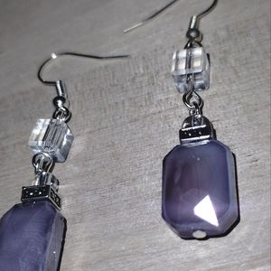 Faceted Lavender 💜 and Crystal dangle earrings
